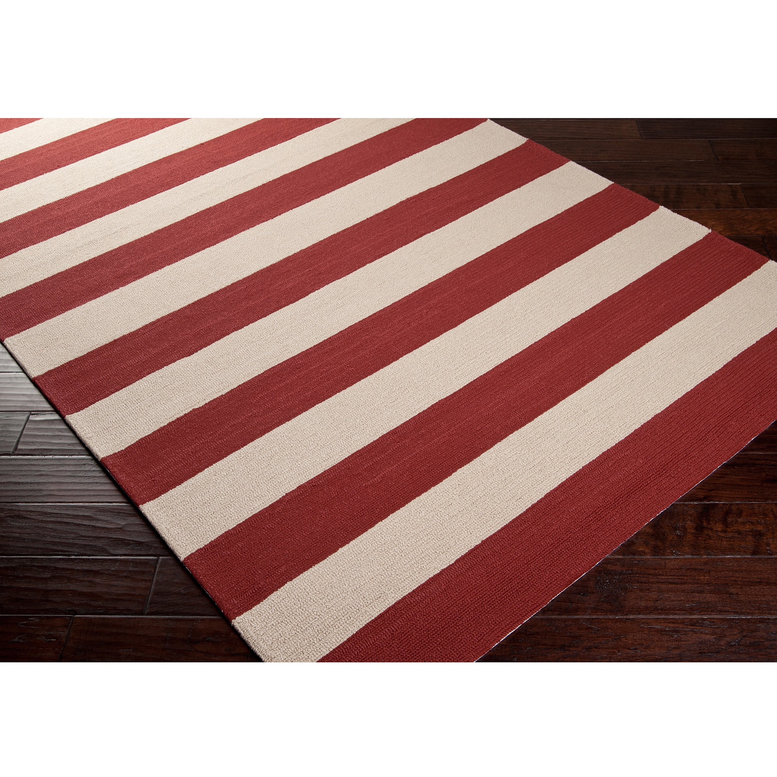 Hand hooked Mandy Striped Casual Indoor/ Outdoor Area Rug (8 X 10)