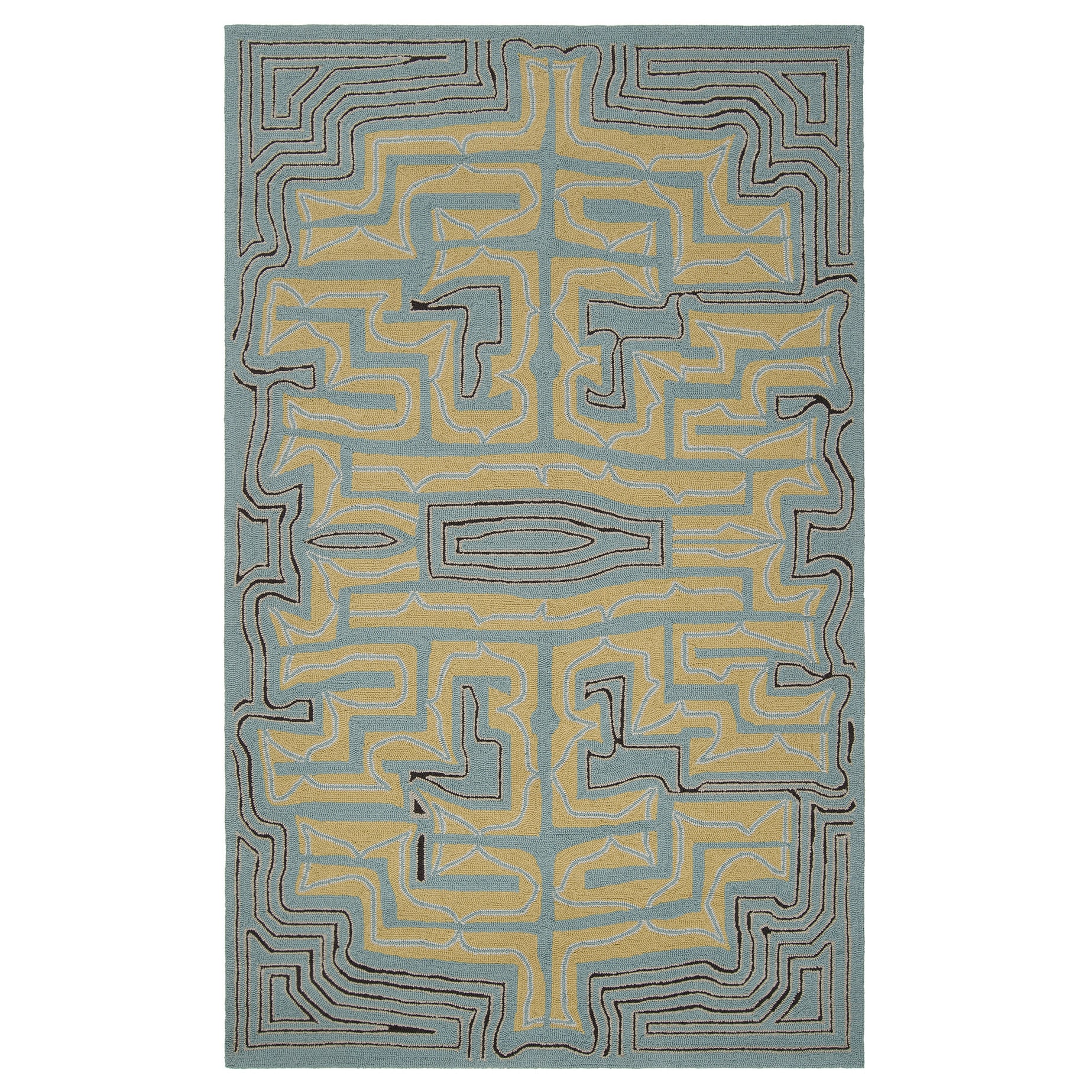 Hand hooked Mary kate Transitional Abstract Indoor/ Outdoor Area Rug (8 X 10)