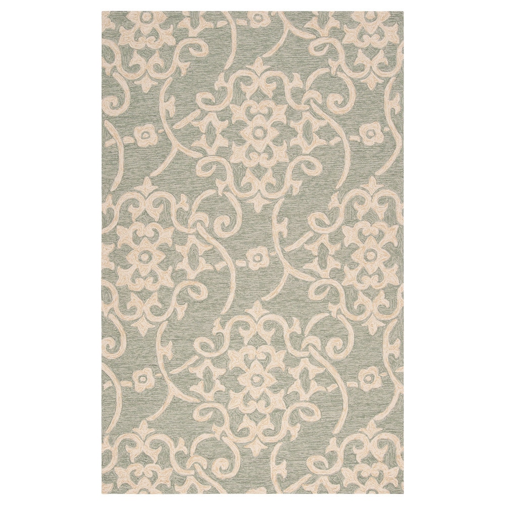 Hand hooked Kiera Transitional Floral Indoor/ Outdoor Area Rug (8 X 10)