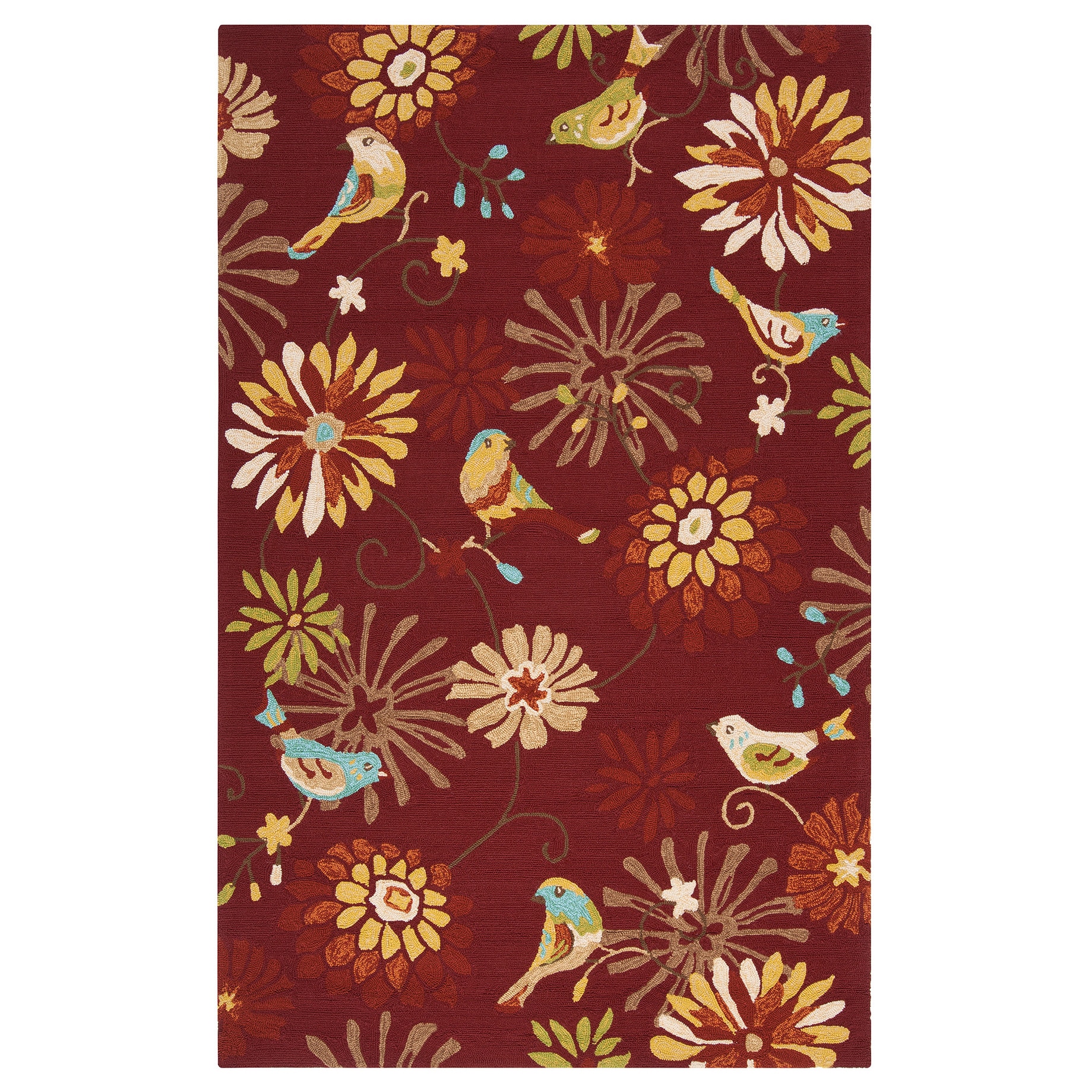 Hand hooked Lucy Transitional Floral Indoor/ Outdoor Area Rug (8 X 10)