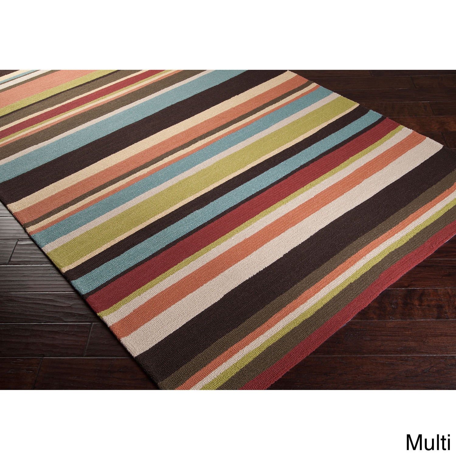 Hand hooked Shailene Striped Casual Indoor/ Outdoor Area Rug (8 X 10)