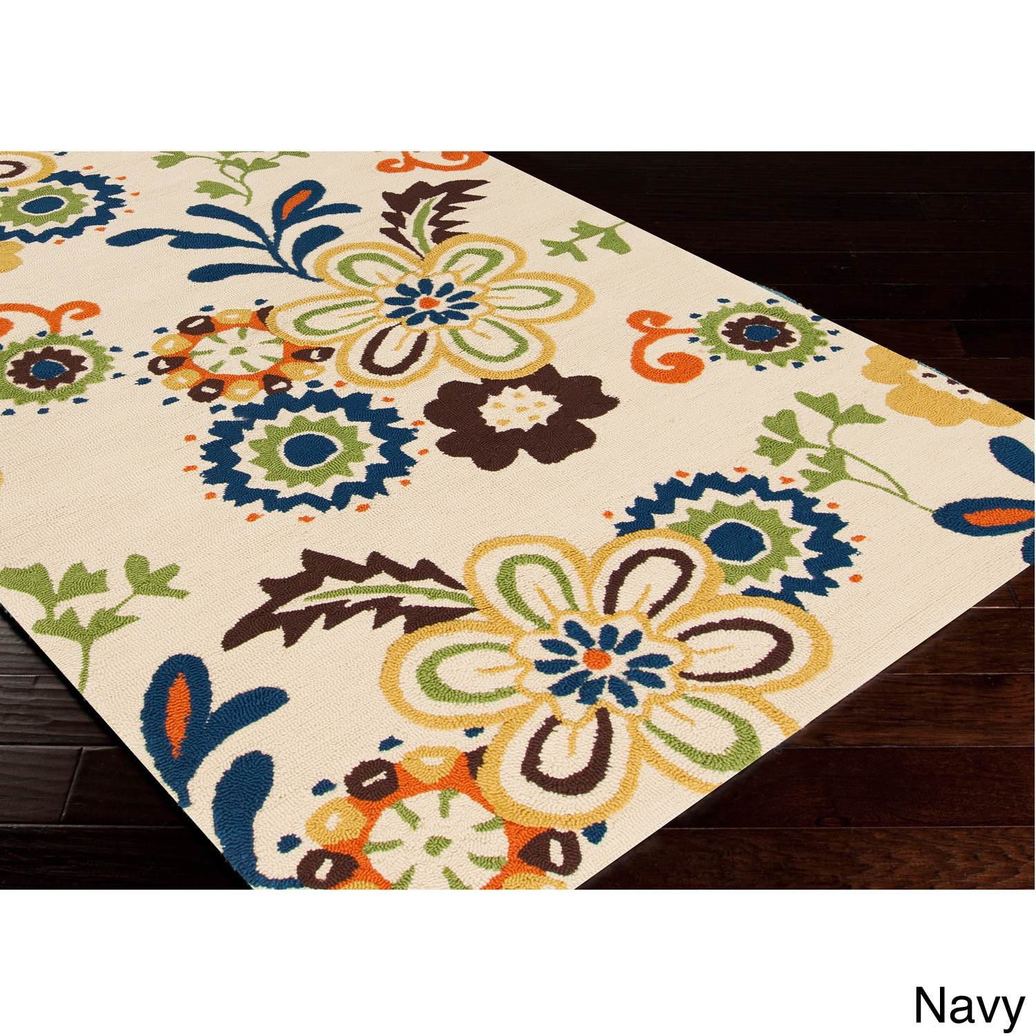 Hand hooked Kim Transitional Floral Indoor/ Outdoor Area Rug (8 X 106)