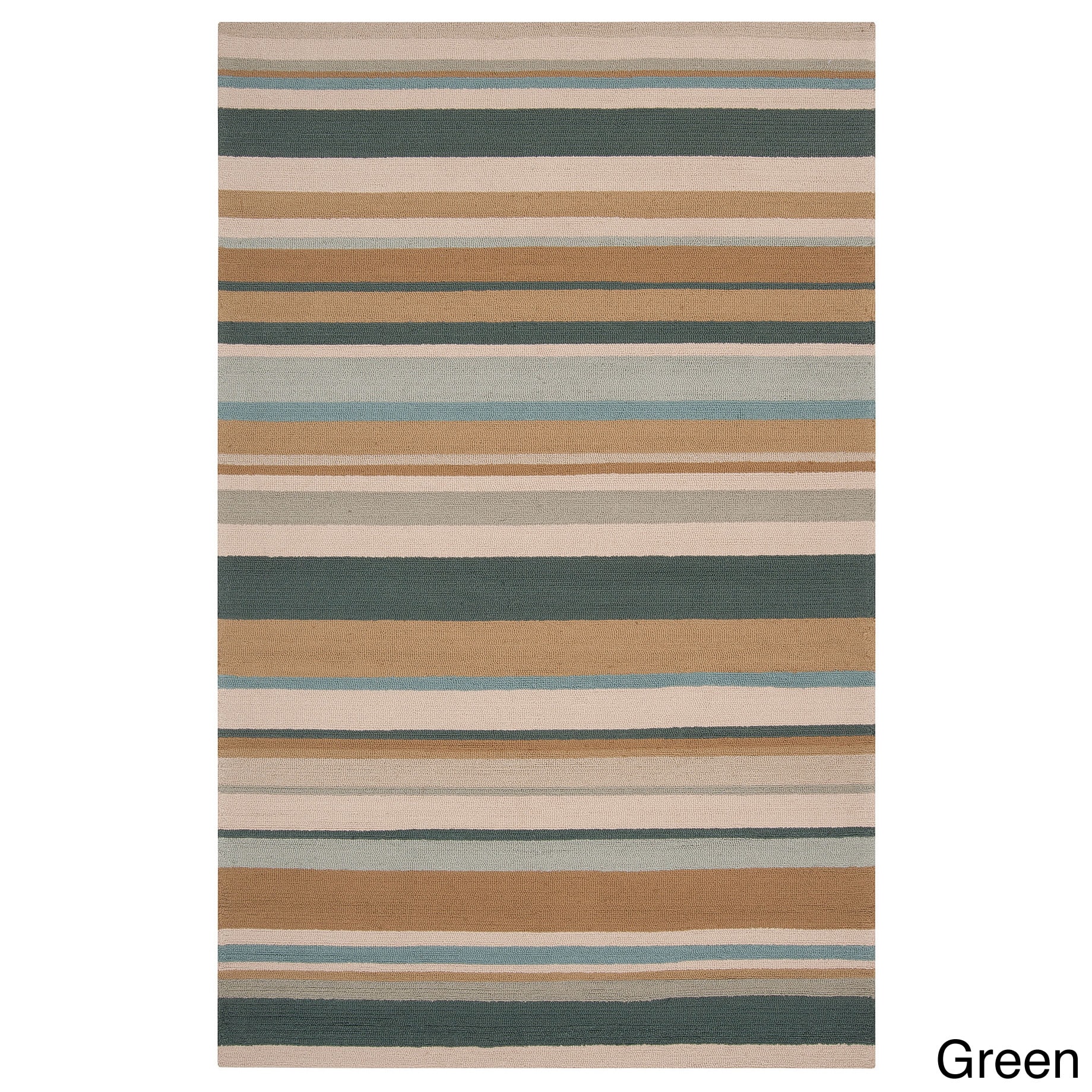 Hand hooked Shailene Striped Casual Indoor/ Outdoor Area Rug (9 X 12)