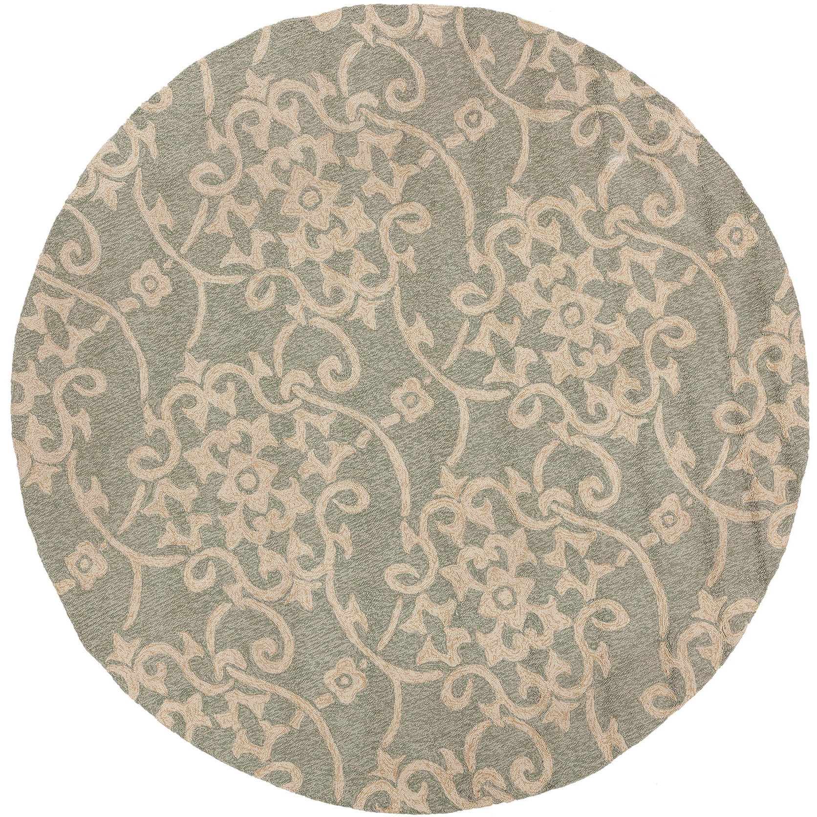 Hand hooked Kiera Transitional Floral Indoor/ Outdoor Area Rug (8 Round)