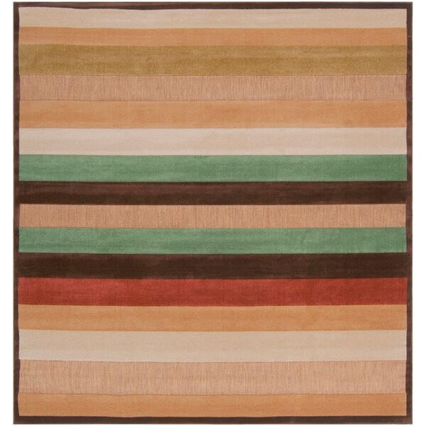Pamela Transitional Striped Indoor/ Outdoor Area Rug - 7'6" Square