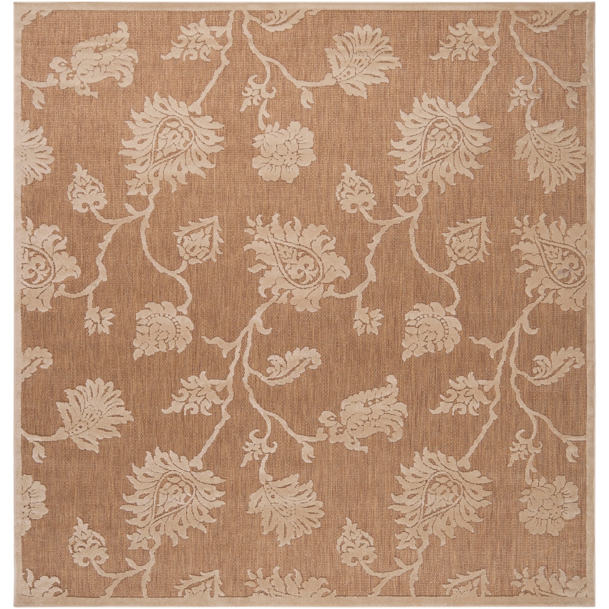 Meticulously Woven Jesse Transitional Floral Indoor/ Outdoor Area Rug (76 X 76)