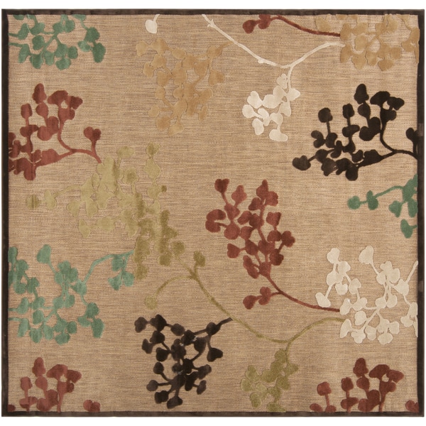 Patsy Transitional Floral Indoor/ Outdoor Area Rug - 7'6" Square/Surplus