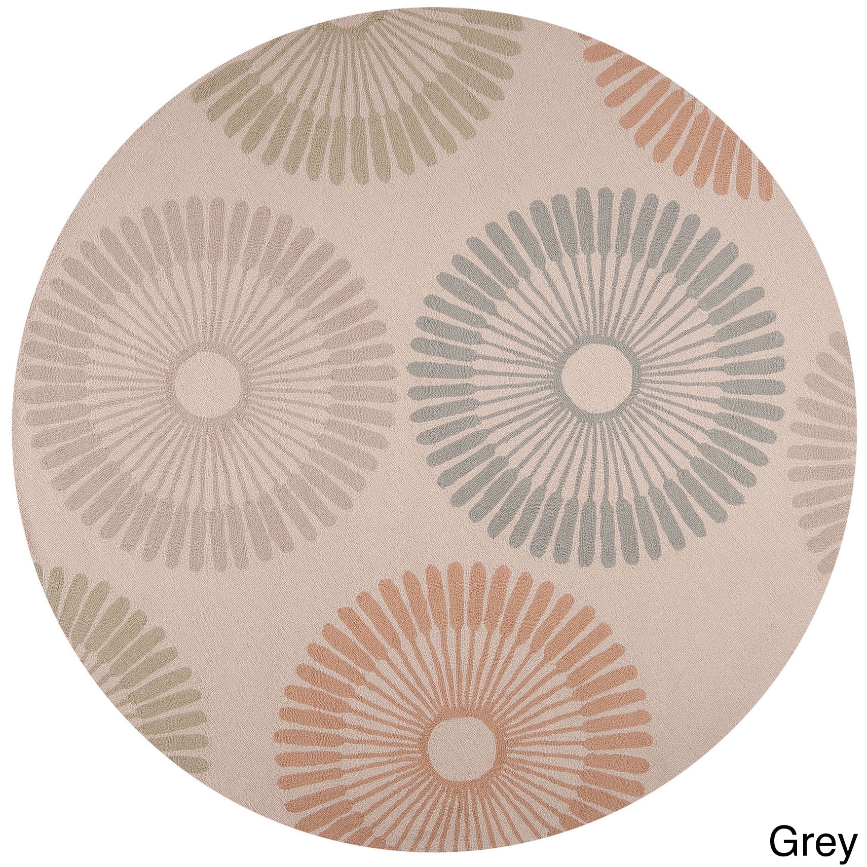 Hand hooked Gretchen Contemporary Geometric Indoor/ Outdoor Area Rug (8 Round)