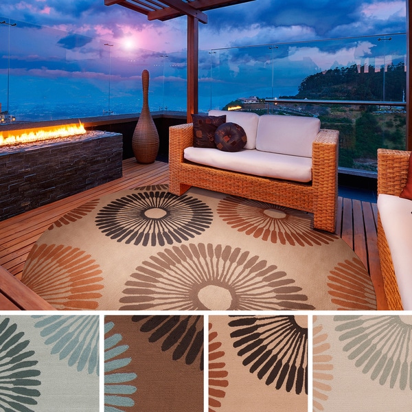 Hand hooked Gretchen Contemporary Geometric Indoor/ Outdoor Area Rug