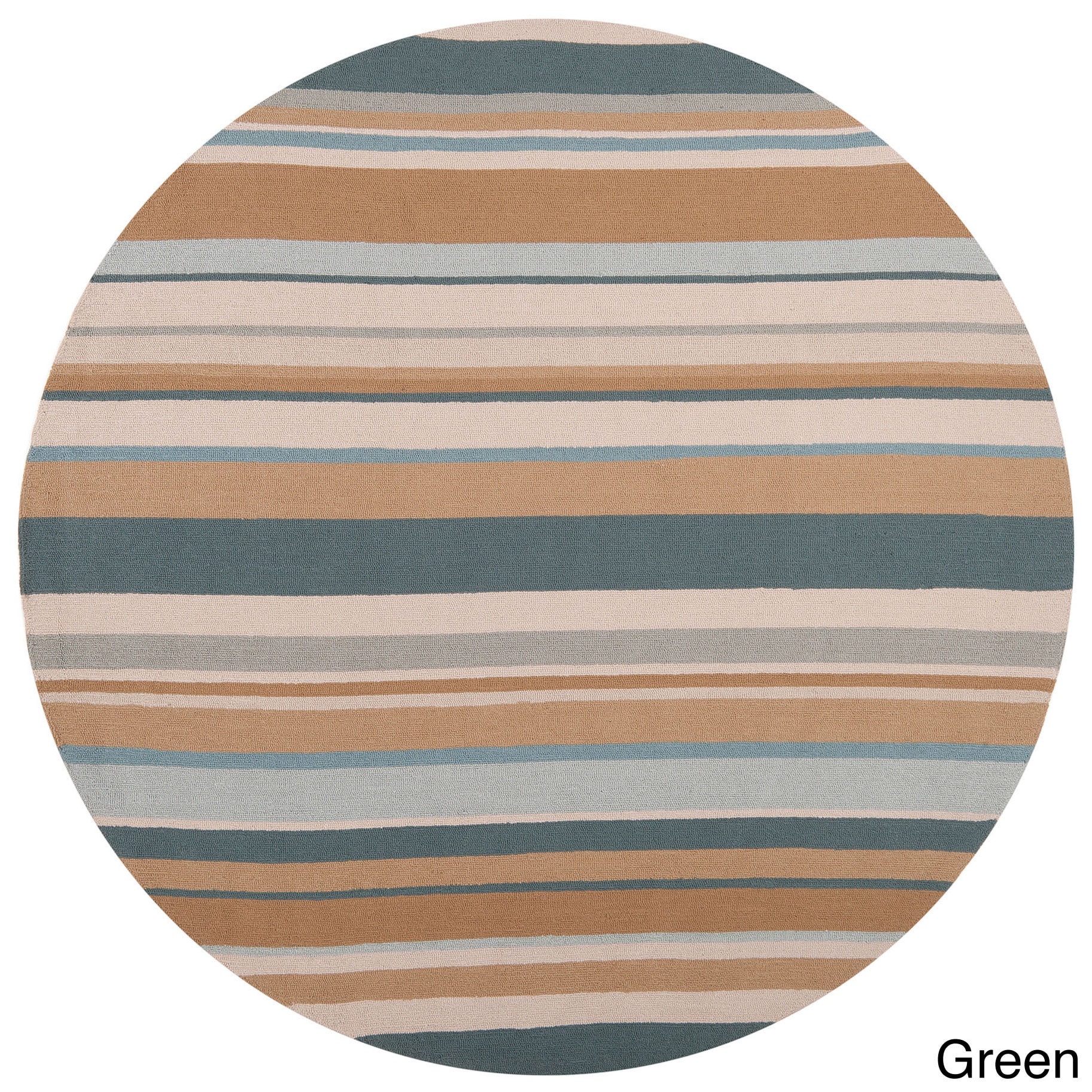 Hand hooked Shailene Striped Casual Indoor/ Outdoor Area Rug (8 Round)