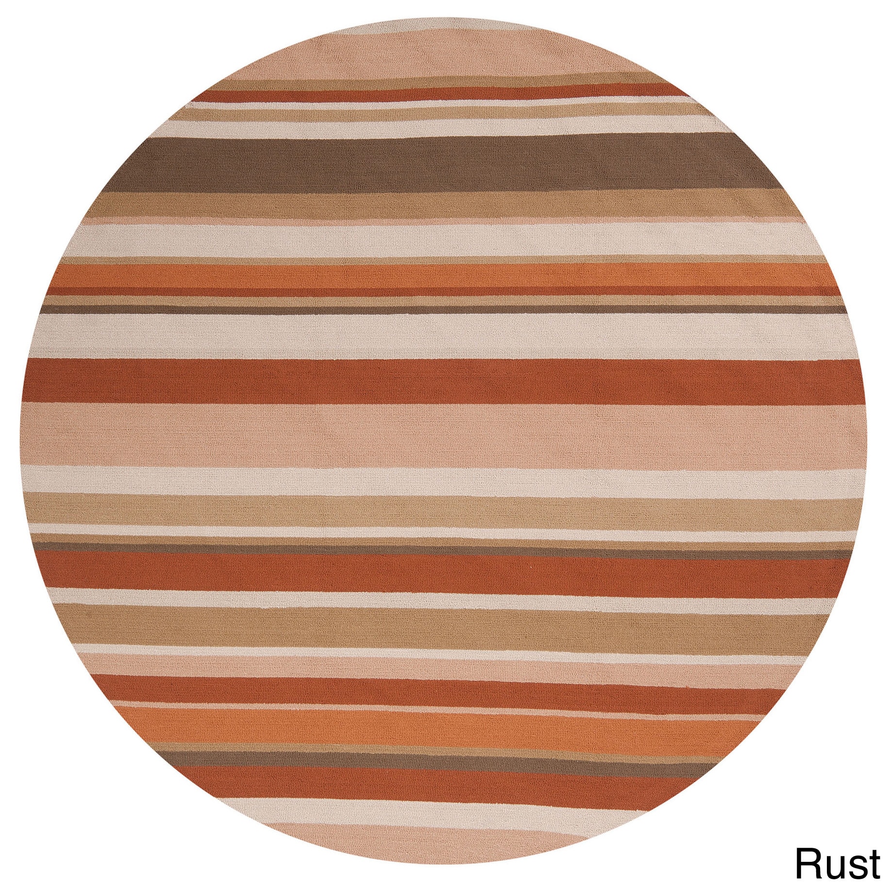 Hand hooked Shailene Striped Casual Indoor/ Outdoor Area Rug (8 Round)