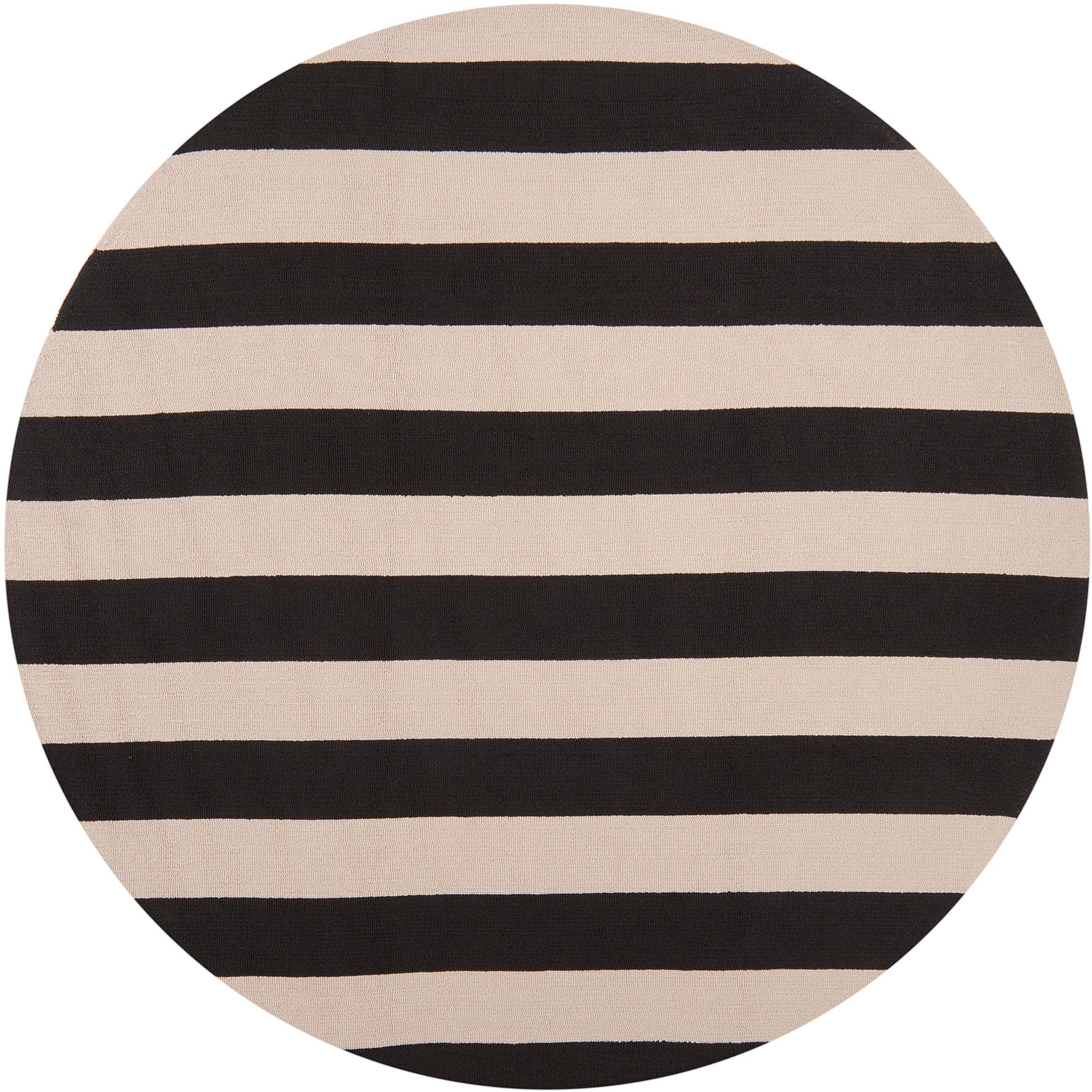 Hand hooked Mandy Striped Casual Indoor/ Outdoor Area Rug (8 Round)