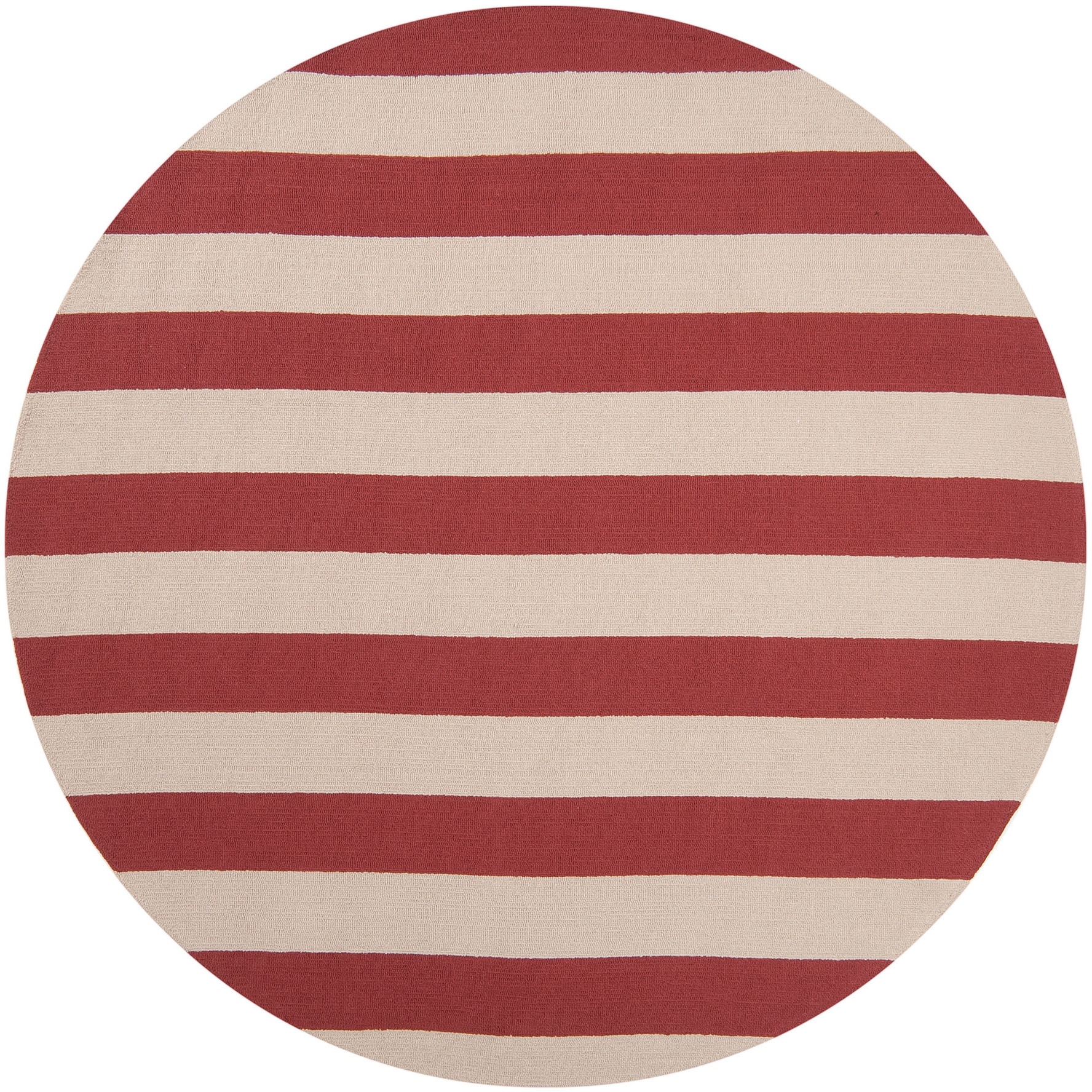 Hand hooked Mandy Striped Casual Indoor/ Outdoor Area Rug (8 Round)