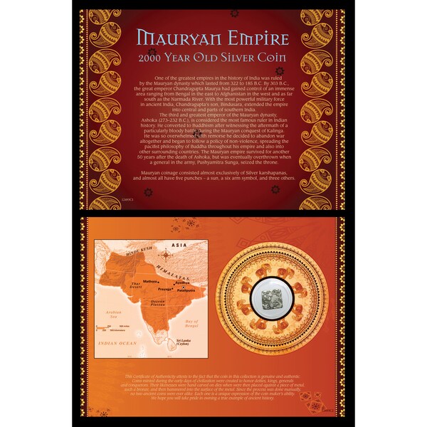 American Coin Treasures Mauryan Empire 2000 Year Old Silver Coin