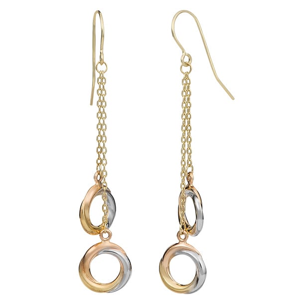 Fremada 10k Tri color Gold Love Knot Drop Earrings   16300722