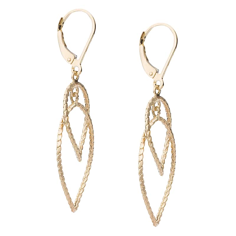Fremada 10k Yellow Gold Graduated Ovals Leverback Earrings