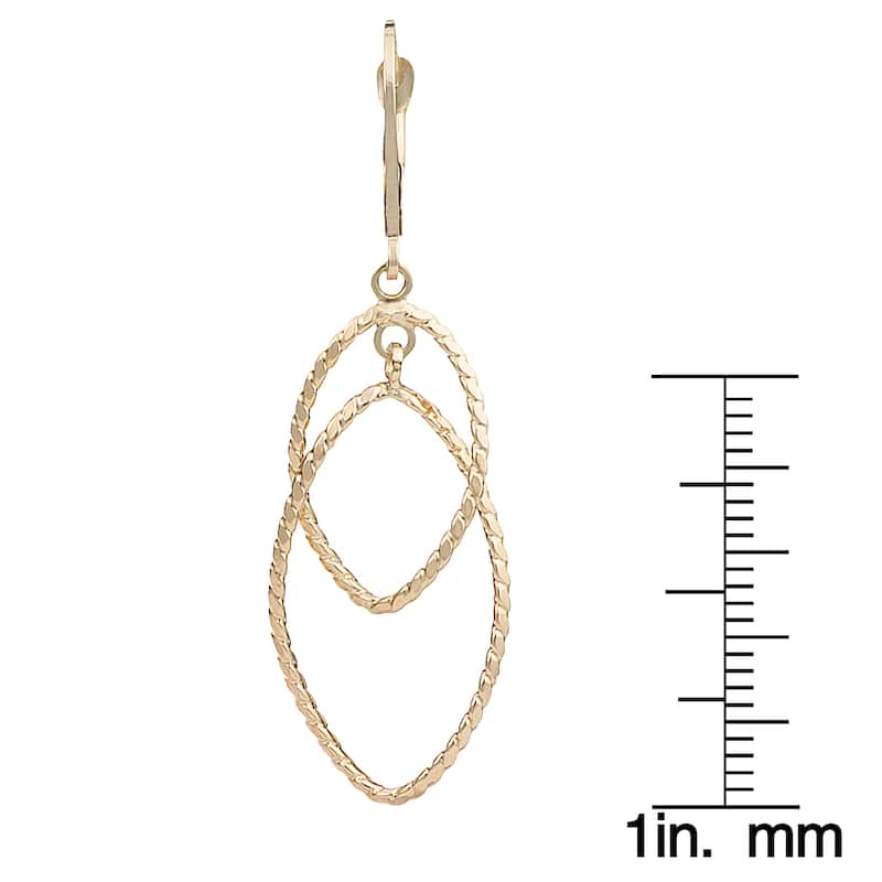 Fremada 10k Yellow Gold Graduated Ovals Leverback Earrings