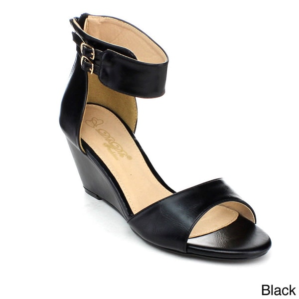 DBDK Women's ISLA-5 Open Toe Ankle Strap Wedge Sandals - Free Shipping ...