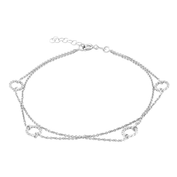 La Preciosa Sterling Silver Circles Anklet   16300817  