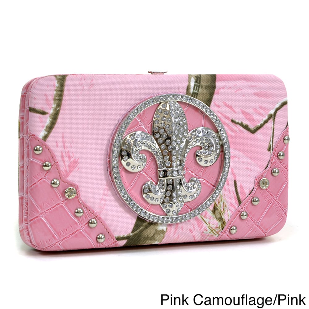 Realtree Camouflage Rhinestone Fleur De Lis Wallet