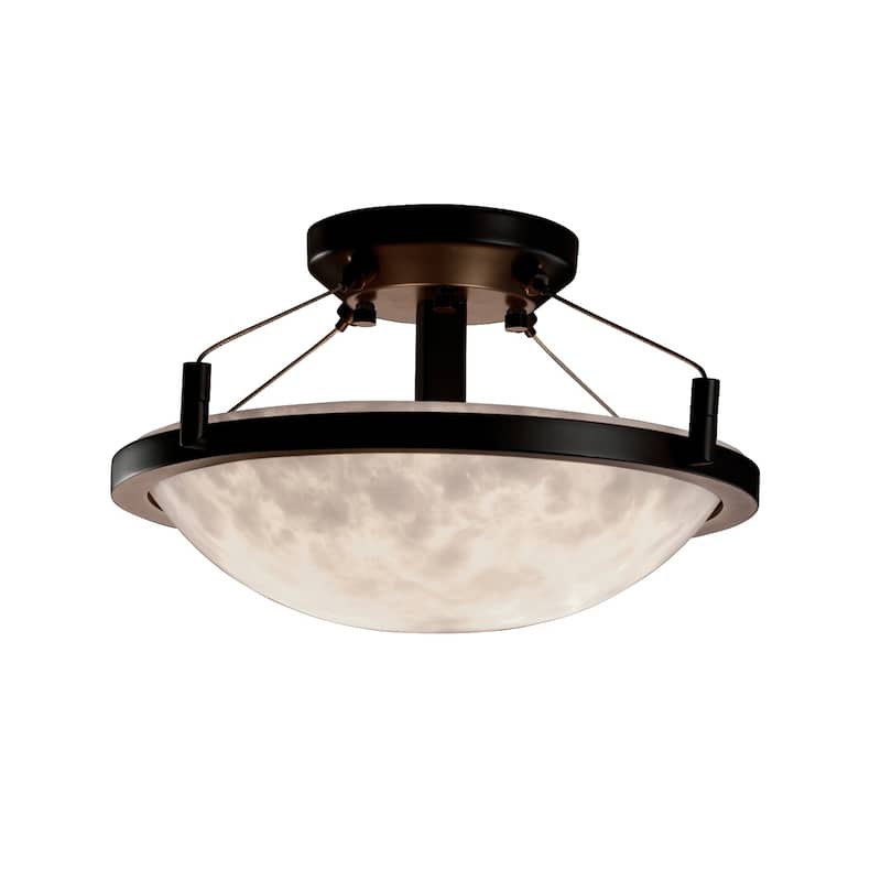 Justice Design Clouds Ring 2-light Dark Bronze Round Bowl Semi-flush