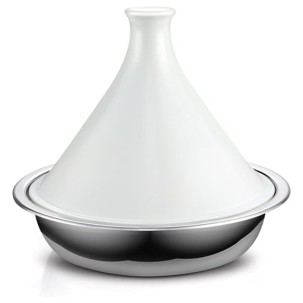 Cooks Standard 4.5 Quart Multi-Ply Clad Stainless Steel Tagine with Extra Glass Lid - Free Cooks Standard 4.5 Quart Multi-Ply Clad Stainless Steel Tagine with Extra Glass Lid - Free