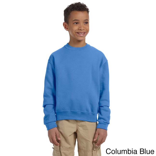 Jerzees Youth 50/50 Nublend Fleece Long sleeve T shirt Blue Size L (14 16)