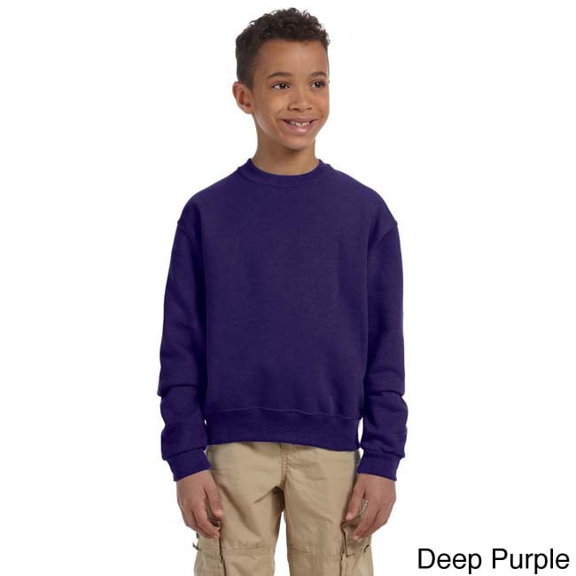 Jerzees Youth 50/50 Nublend Fleece Long sleeve T shirt Purple Size L (14 16)