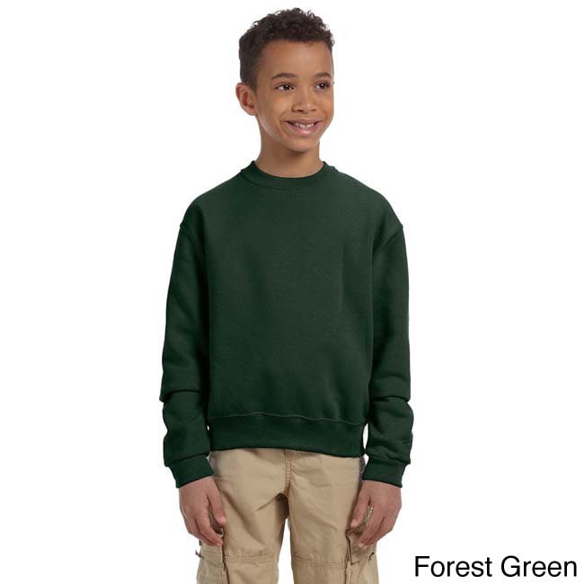 Jerzees Youth 50/50 Nublend Fleece Long sleeve T shirt Green Size L (14 16)