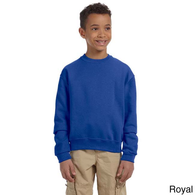 Jerzees Youth 50/50 Nublend Fleece Long sleeve T shirt Blue Size L (14 16)