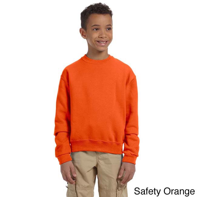 Jerzees Youth 50/50 Nublend Fleece Long sleeve T shirt Orange Size L (14 16)