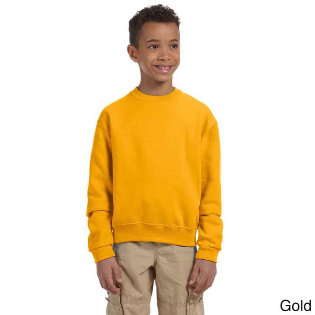 Jerzees Youth 50/50 Nublend Fleece Long sleeve T shirt Gold Size L (14 16)