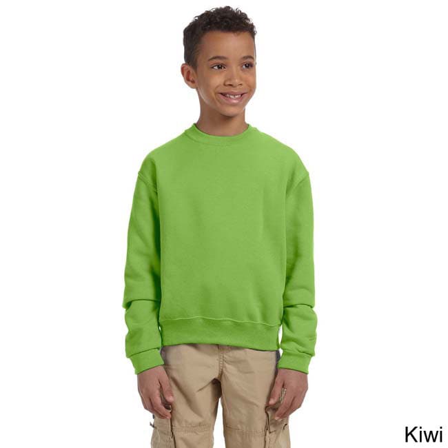 Jerzees Youth 50/50 Nublend Fleece Long sleeve T shirt Green Size L (14 16)