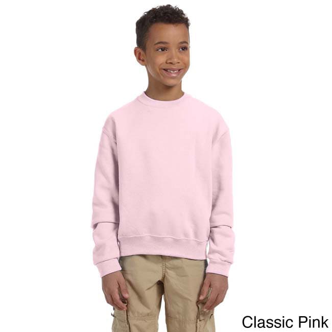 Jerzees Youth 50/50 Nublend Fleece Long sleeve T shirt Pink Size XL (18 22)