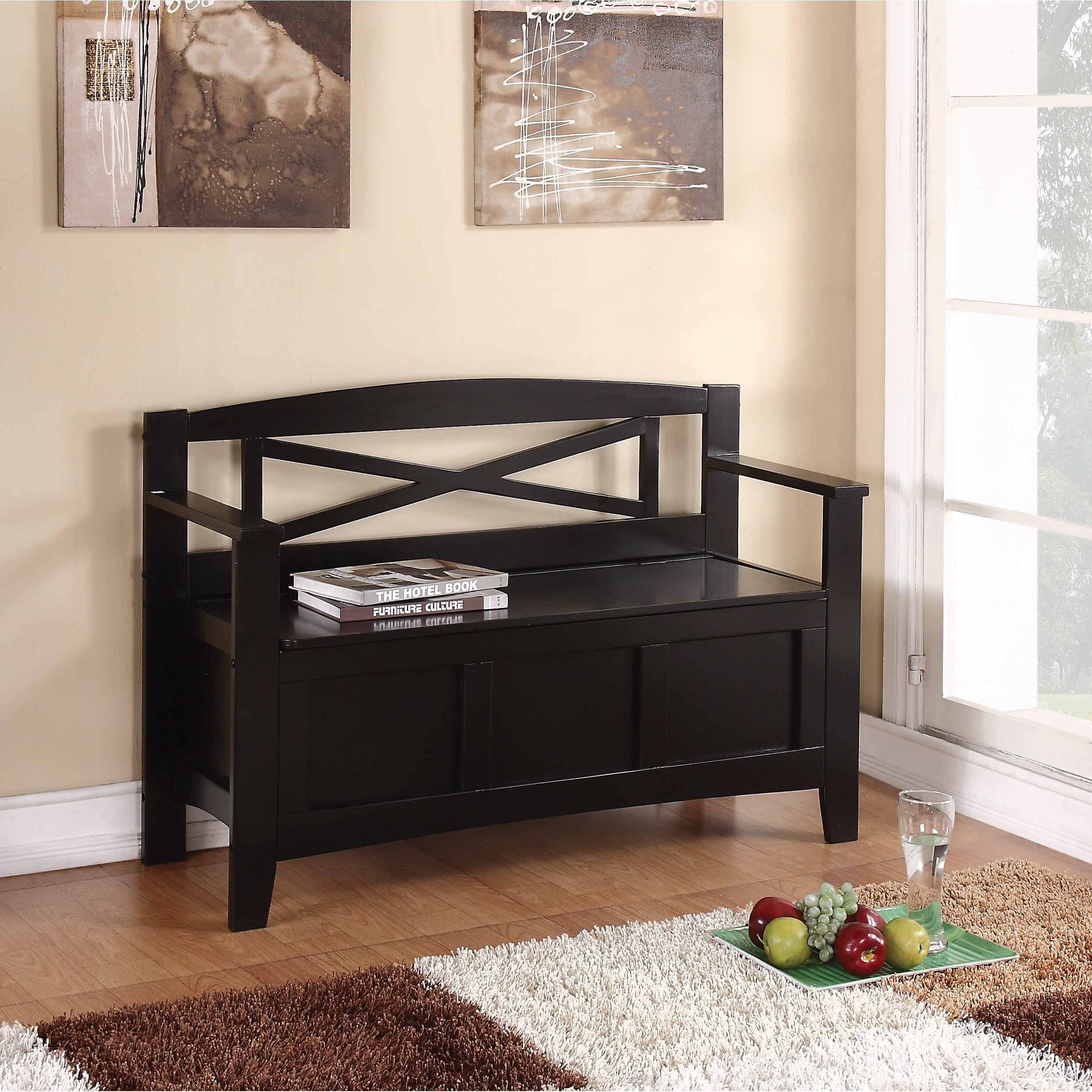 Shop Osp Home Furnishings Entryway Bench With Flip Up Storage