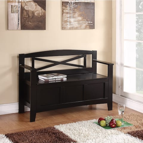 OSP Home Furnishings Entryway Bench with Flip Up Storage