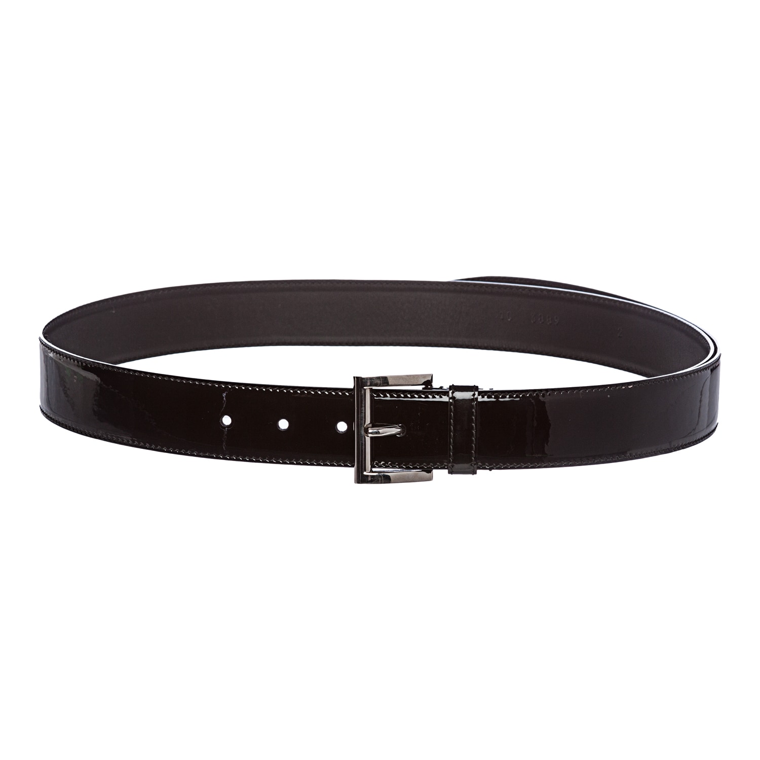 Prada Patent Leather Square Buckle Belt