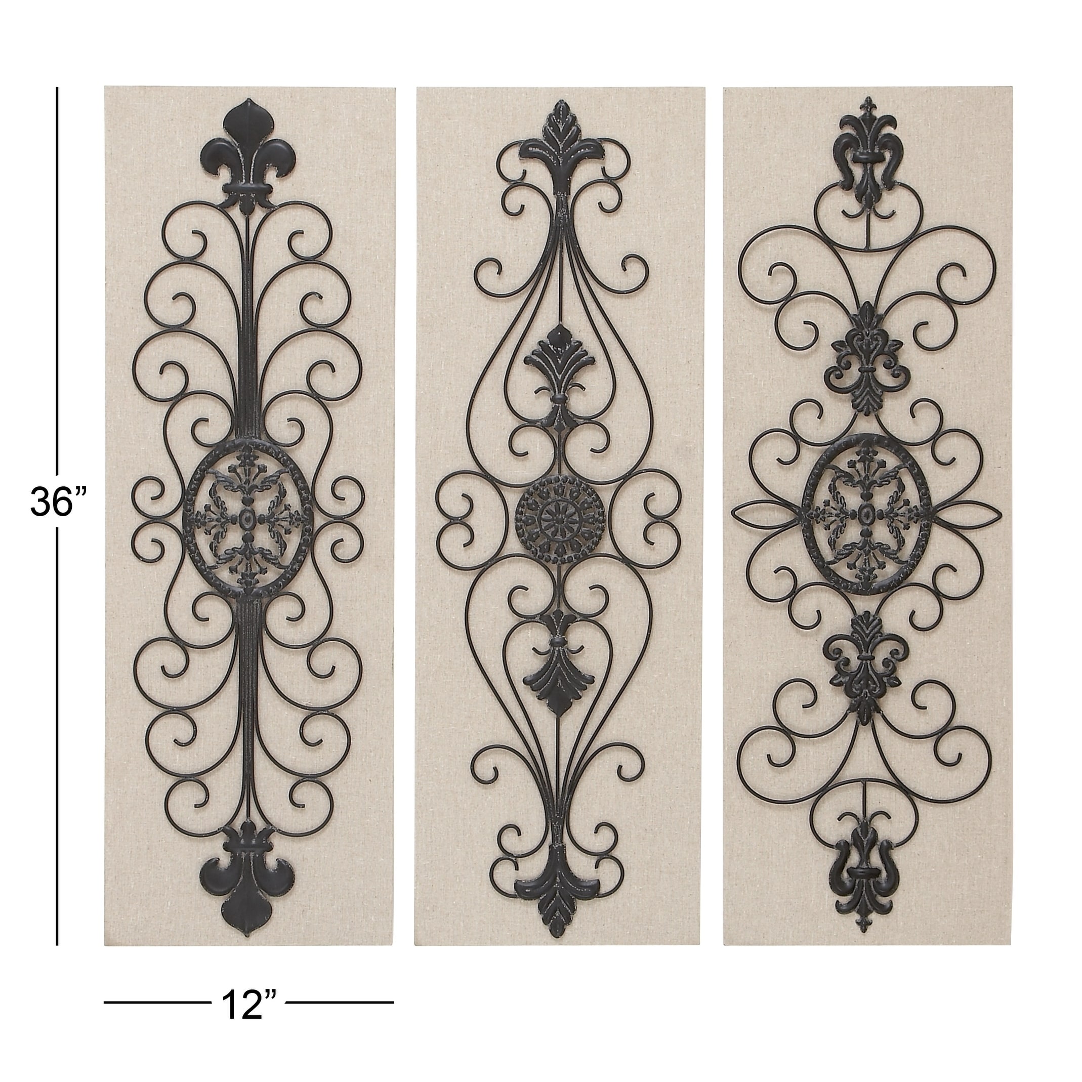 Studio 350 Wood Metal Decor Set of 3, 36 inches high, 12 inches wide Bed  Bath  Beyond 9116320