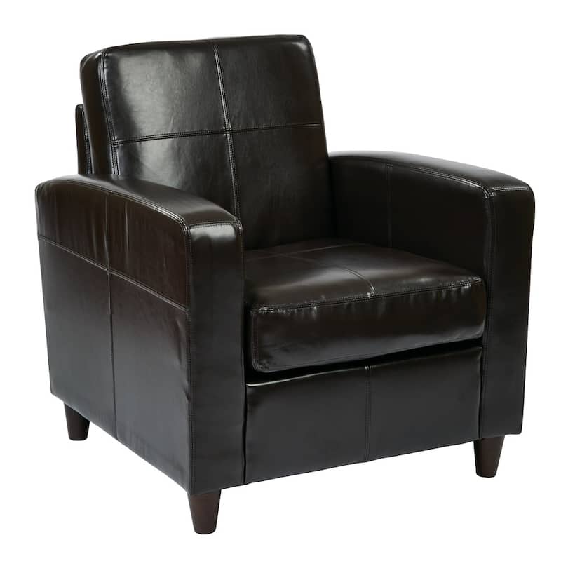 Copper Grove Mandevilla Club Chair in Environmentally Friendly Eco Leather/ Solid Wood Legs - Espresso