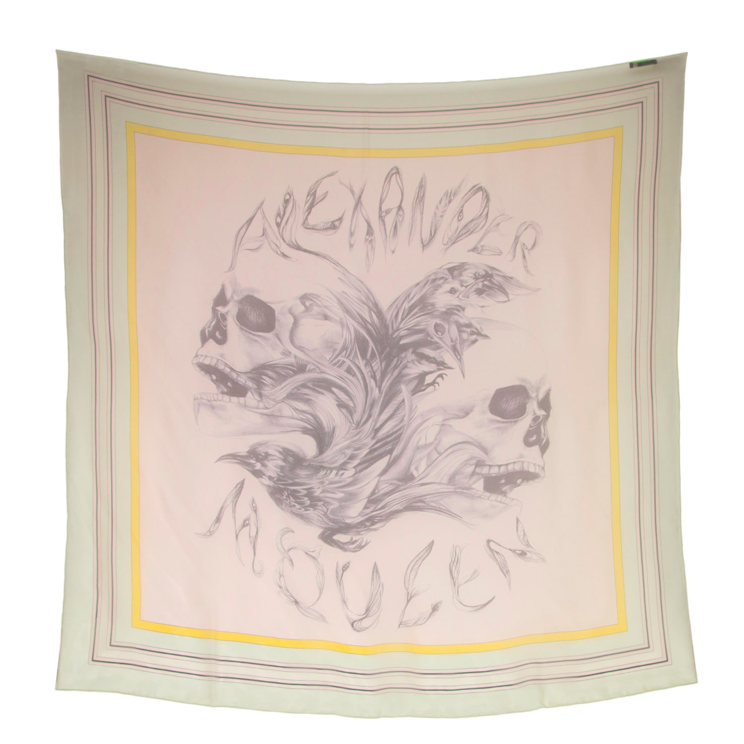 Alexander Mcqueen Skull And Bird Silk Scarf