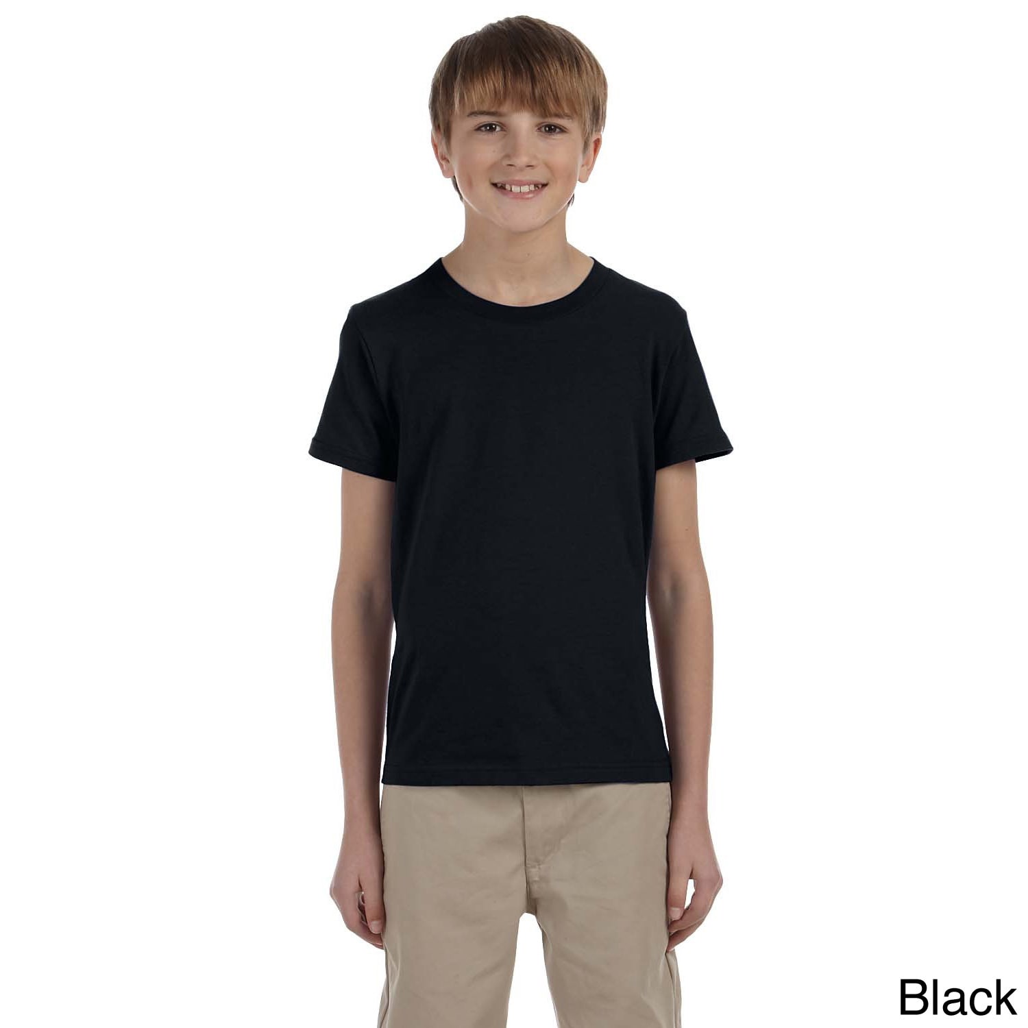 Canvas Youth Boys Jersey Short sleeve T shirt Black Size L (14 16)