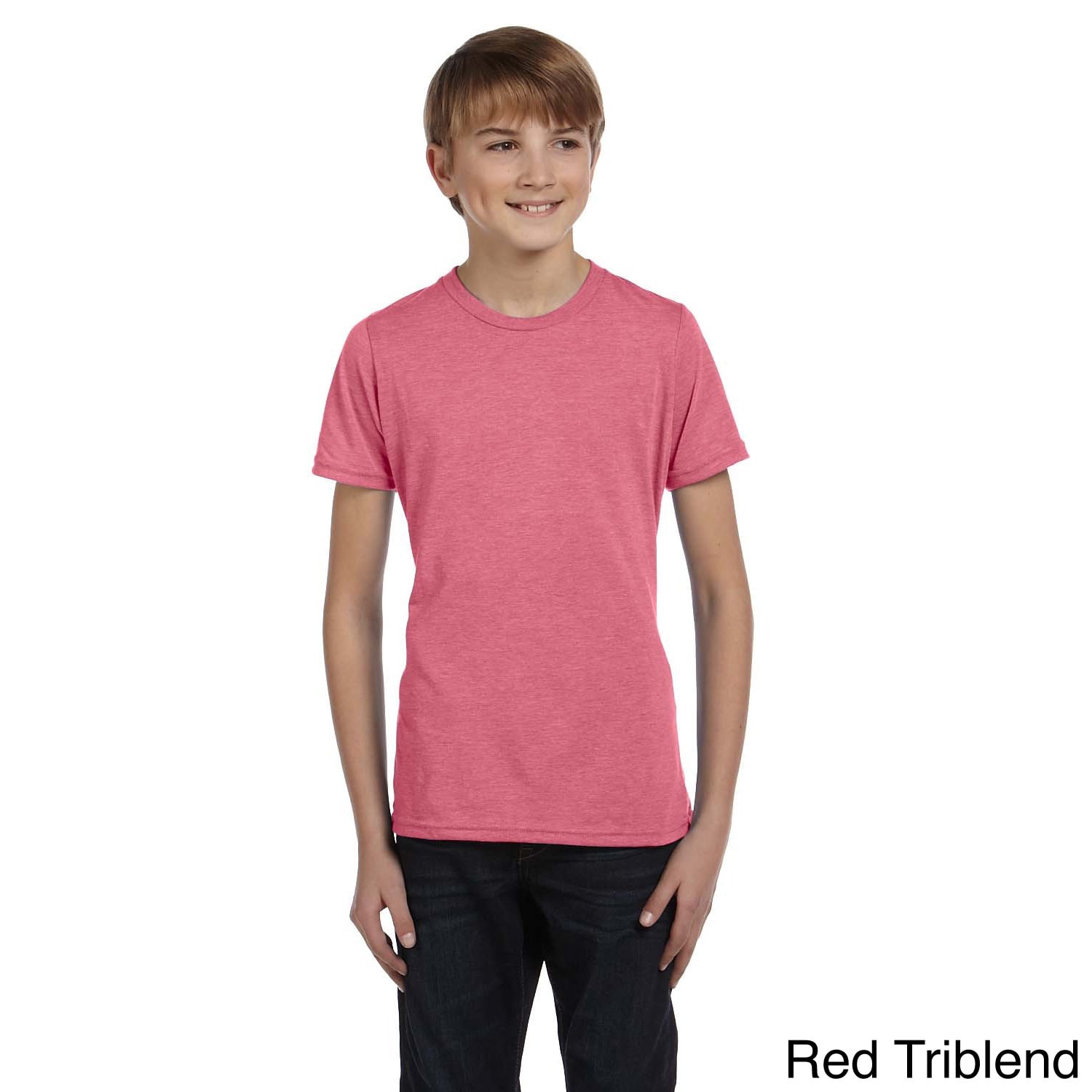 Canvas Youth Boys Jersey Short sleeve T shirt Red Size L (14 16)