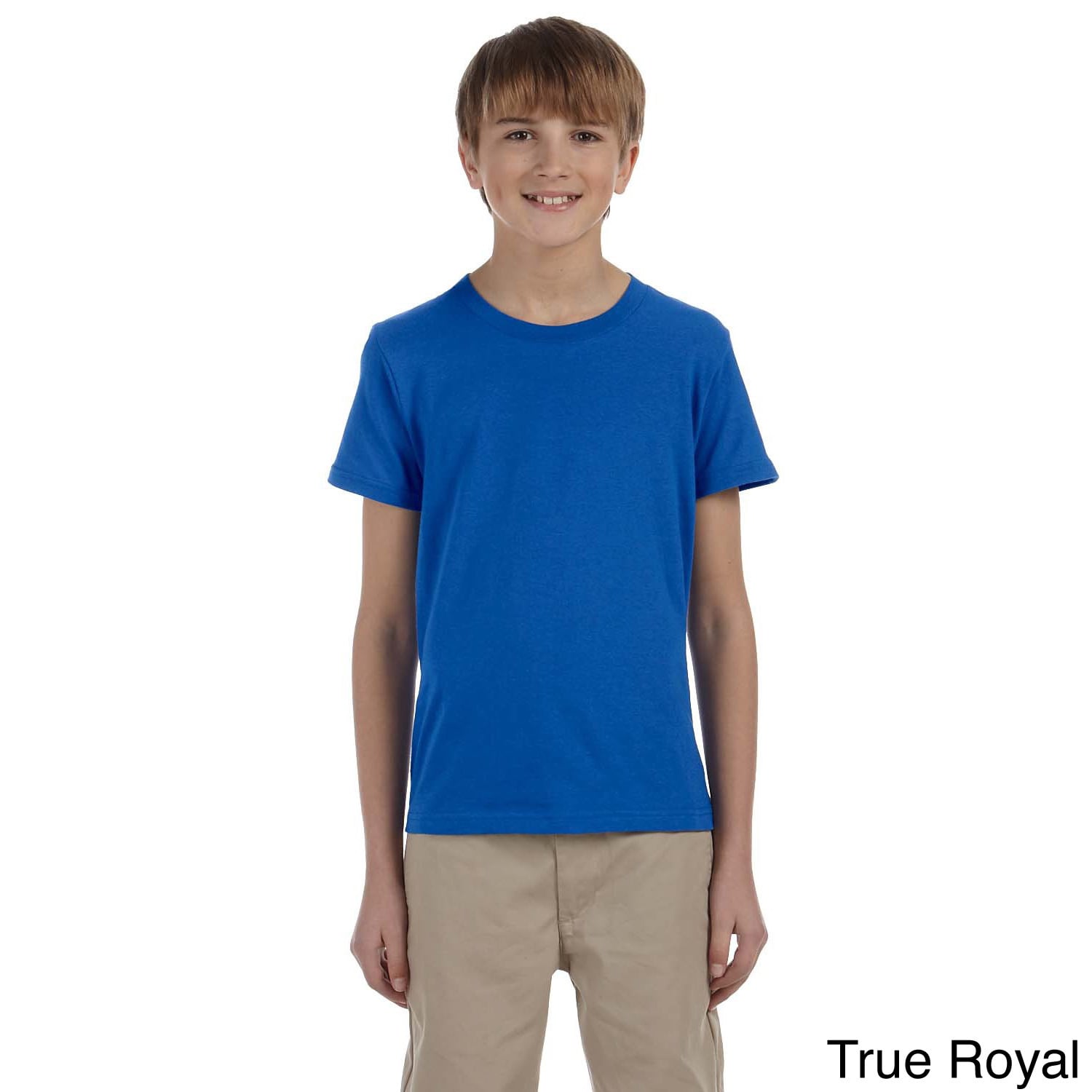 Canvas Youth Boys Jersey Short sleeve T shirt Blue Size L (14 16)