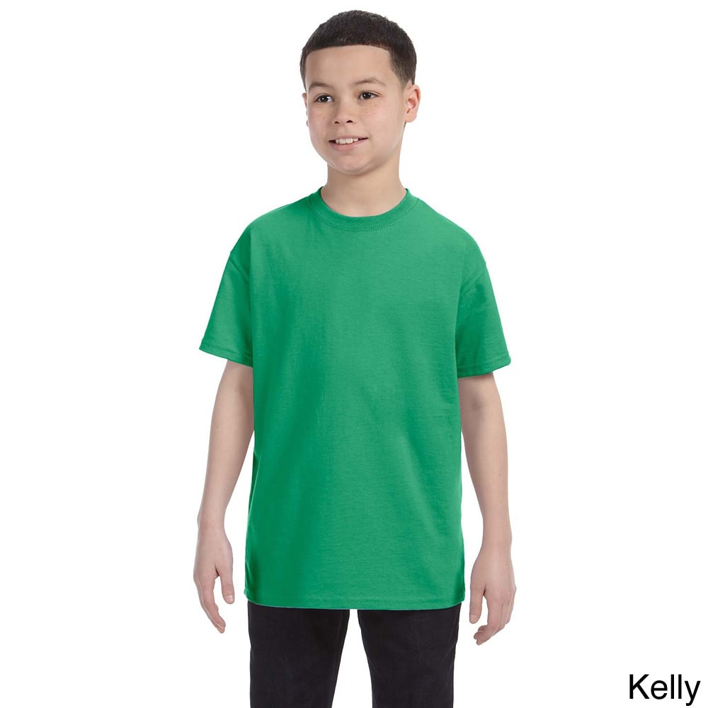 Jerzees Youth Boys Heavyweight Blend T shirt Green Size L (14 16)