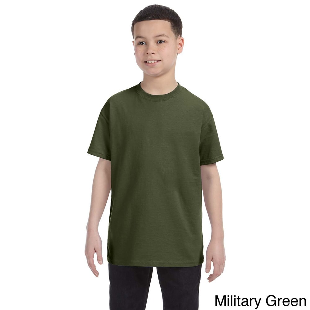 Jerzees Youth Boys Heavyweight Blend T shirt Green Size L (14 16)