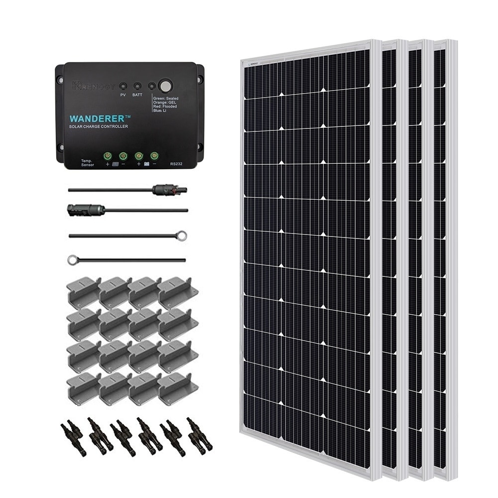 Solar Panel Starter Kit 400w With 4 100w Mono Sol Pan/ 20 Ad Kit/ 30a Chg Con/ Mc4 Br Conn/ Z Br