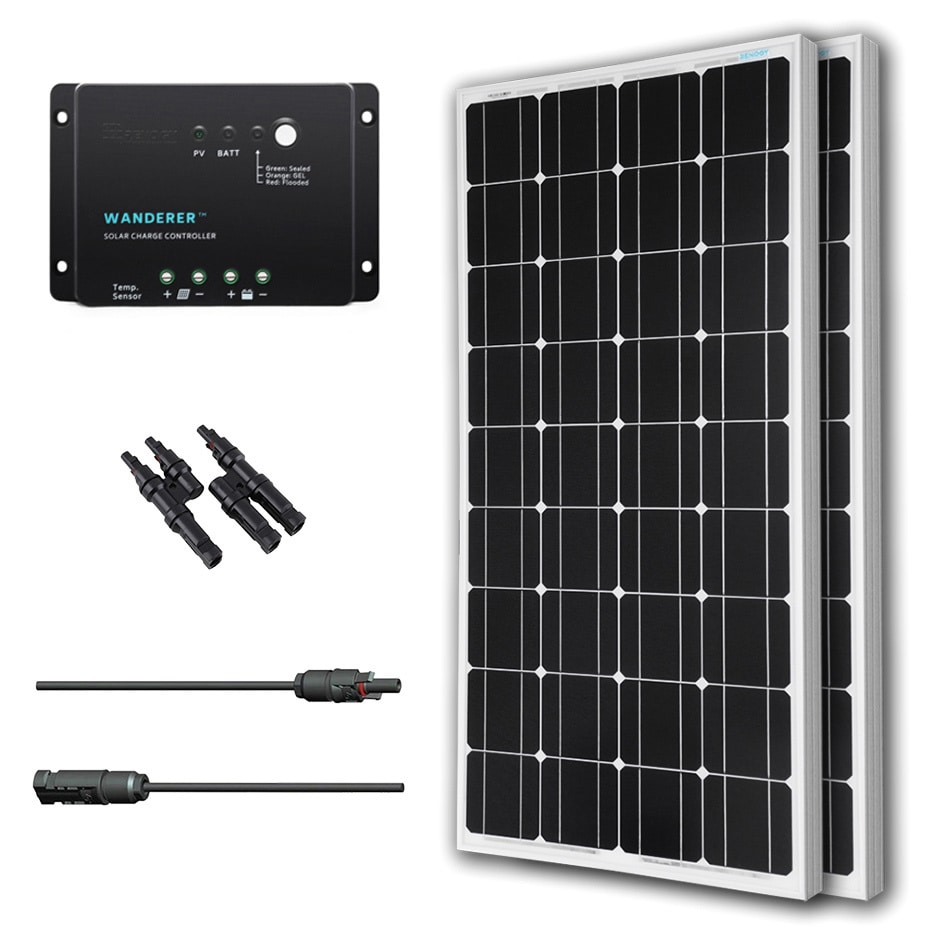 Shop Renogy Solar Panel Bundle Mono 200w With 2 100w Panels  30a 