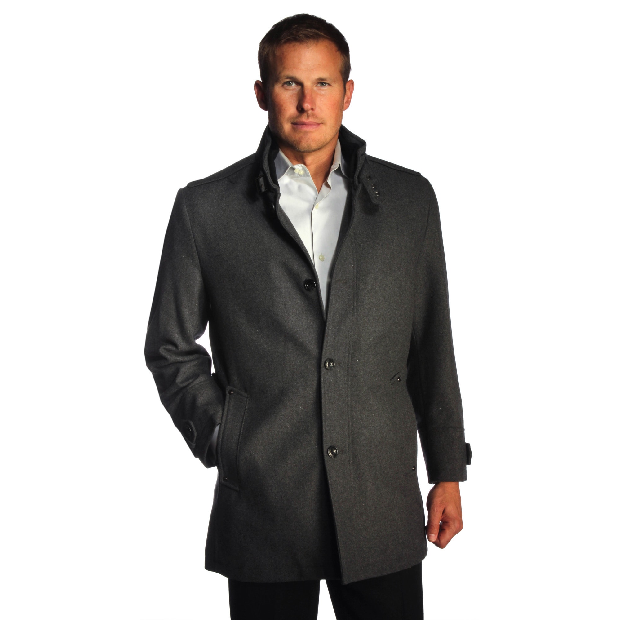 Jean Paul Germain Mens Grey Alpine Overcoat