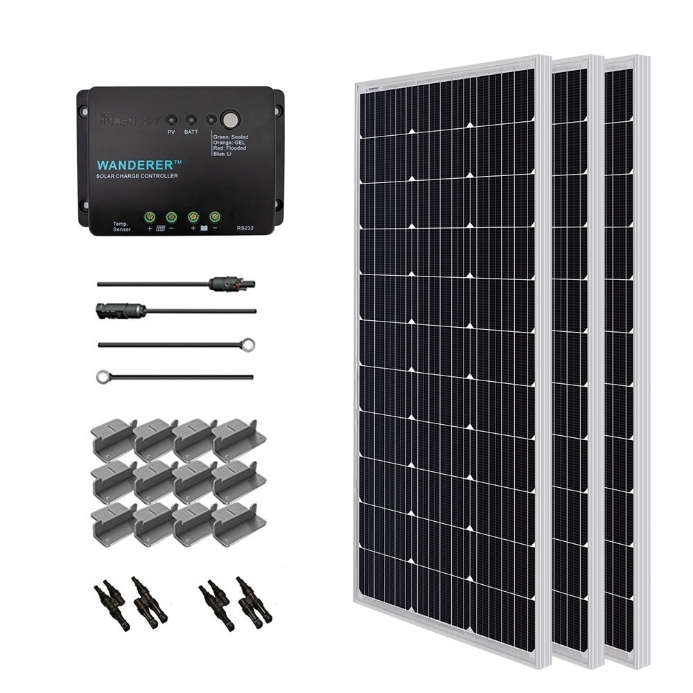 Solar Panel Starter Kit 300w With 3 100w Mono Solar Pan/ 20 Ad Kit/ 30a Chg Con/ Mc4 Br Conn/ Z Br