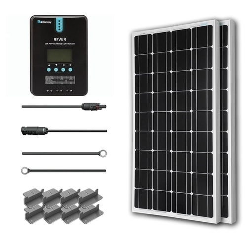 Premium Solar Panel Kit 200w With 2 100w Mono Solar Pan/ 20 Adapter Kit/ 20a Mppt Chrg Con